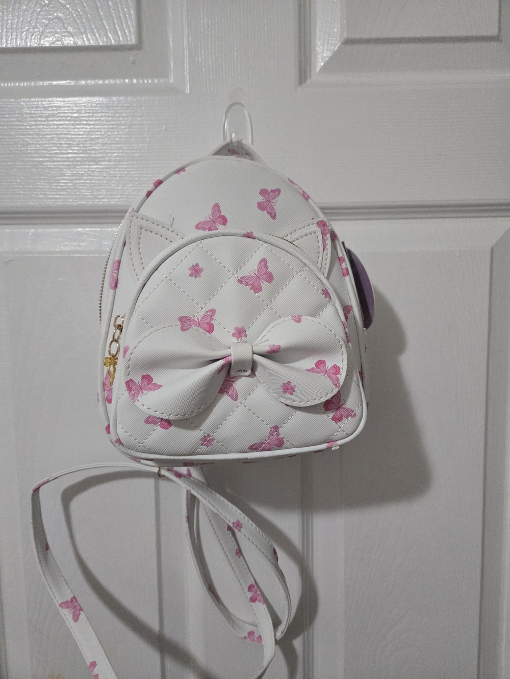 Under One Sky White & Pink Butterfly Bow Mini Backpack